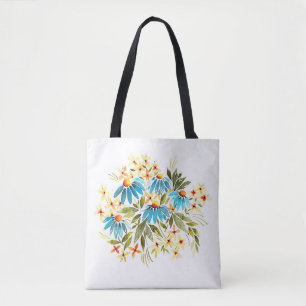 Tote Bag Bouquet d'aquarelle, marguerites tendres, petits f