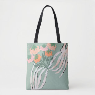 Tote Bag Bouquet de citrouilles squelette Halloween