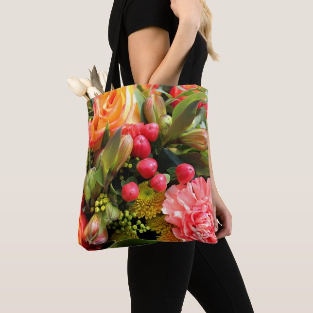 Tote Bag Bouquet de fleurs aux couleurs d'automne Photo (De près)