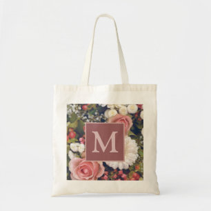 Tote Bag Bouquet de fleurs de roses roses romantiques avec