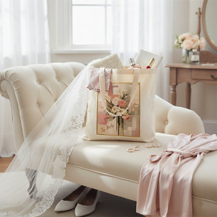 Tote Bag Bouquet de fleurs nuptiales géométriques tendance