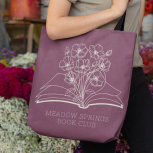 Tote Bag Bouquet de fleurs Whimsical Club de livres personn