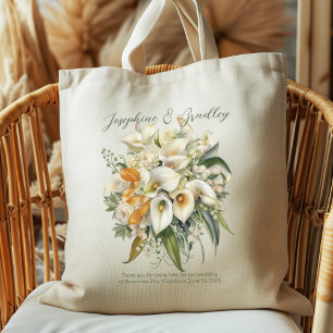 Tote Bag Bouquet de lis calla de mariage Bienvenue