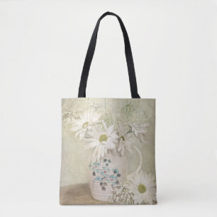 Tote Bag bouquet de marguerite de vitnage dans vieille broc