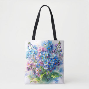 Tote Bag Bouquet d'oublis en aquarelle
