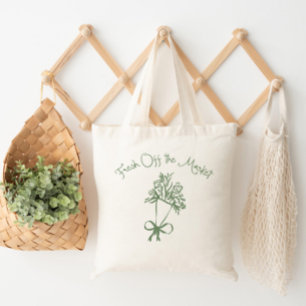 Tote Bag Bouquet fantaisiste vert sauge tout droit du march