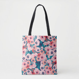 Tote Bag Bouquet floral aquarelle : pivoines Vintages.