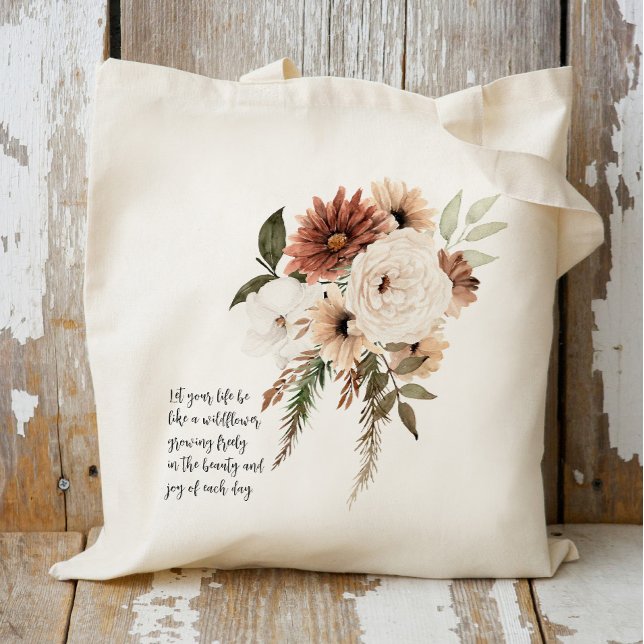 Tote Bag Bouquet Floral Boho devis personnalisé (Créateur téléchargé)