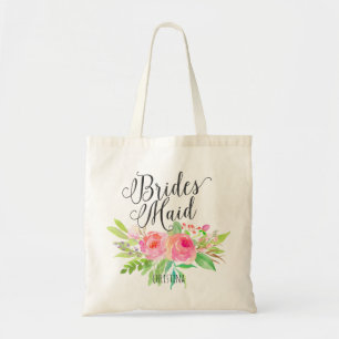 Tote Bag Bouquet floral d'aquarelle Femme d'honneur personn