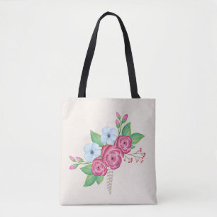 Tote Bag Bouquet floral de fleur d'aquarelle