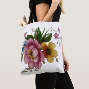 Tote Bag Bouquet floral de tasse à thé