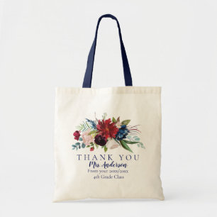 Tote Bag Bouquet Floral Enseignant Merci Classe Cadeau