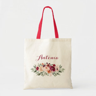 Tote Bag Bourgogne Blush Floral Greenery