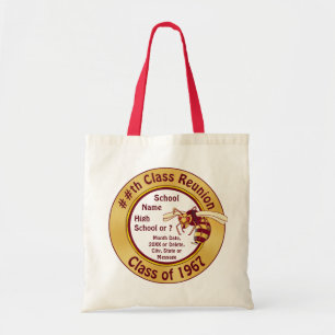 Tote Bag Bourgogne et classe d'or Reunion Idées cadeaux, To