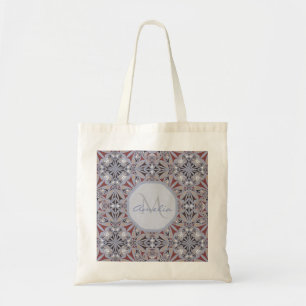 Tote Bag Bourgogne et Gris Motif Élégant Personnalisé