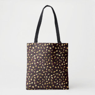 Tote Bag Bourgogne et Or Série Léopard Design 8