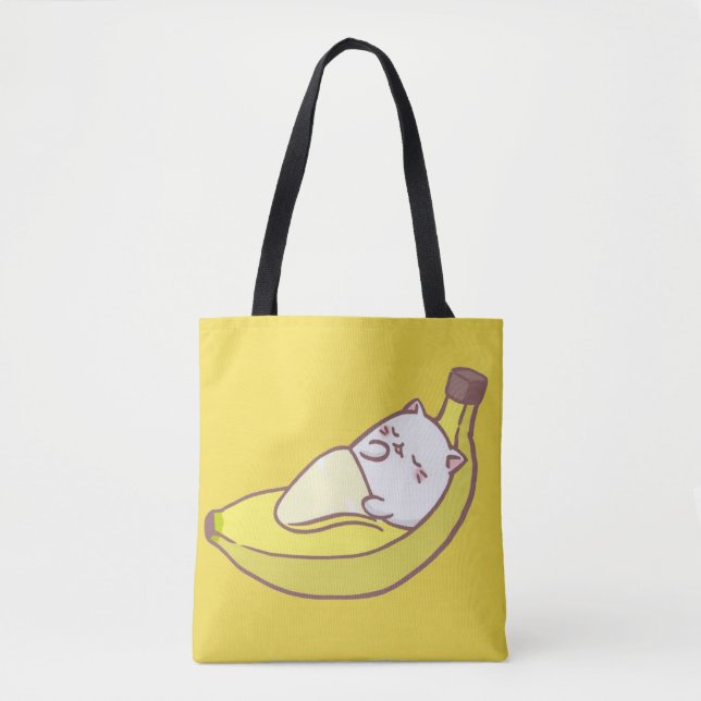 Tote Bag Bourse Chat Banane (Devant)