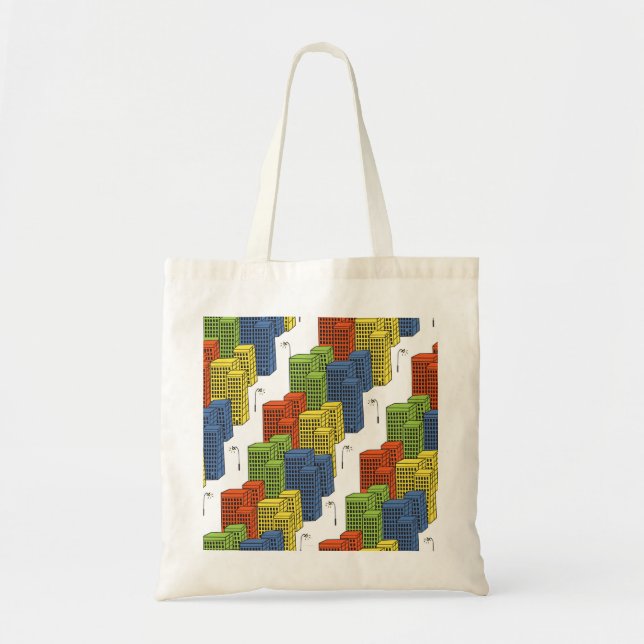Tote Bag Bouteilles en verre, design Motif Abstrait. (Devant)