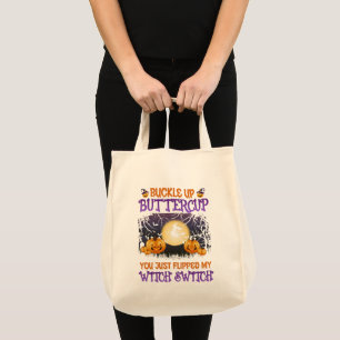 Tote Bag Bouton d'interrupteur de sorcière d'Halloween vers
