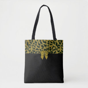 Tote Bag Bow Empreinte de léopard et bijoux