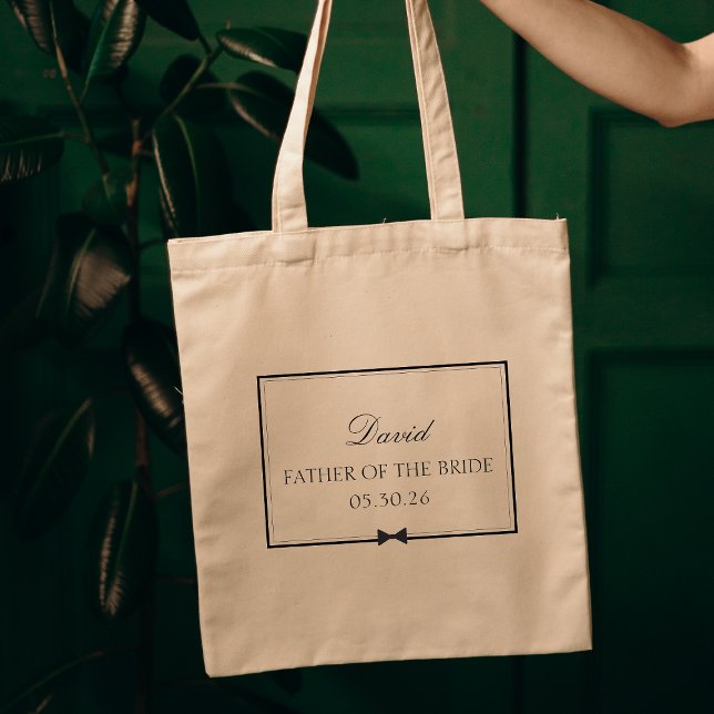 Tote Bag Bowtie classique personnalisée Père de la mariée (Créateur téléchargé)