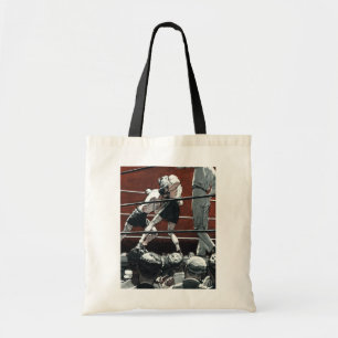 Tote Bag Boxe sportive vintage, des boxeurs s'affrontent su
