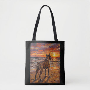 Tote Bag Boxer bringé à Sunset Beach Cadeau artistique pour