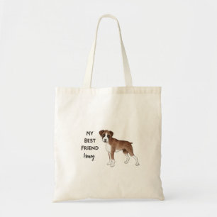 Tote Bag Boxer Chien Mon meilleur ami Personnalisé Nom de l