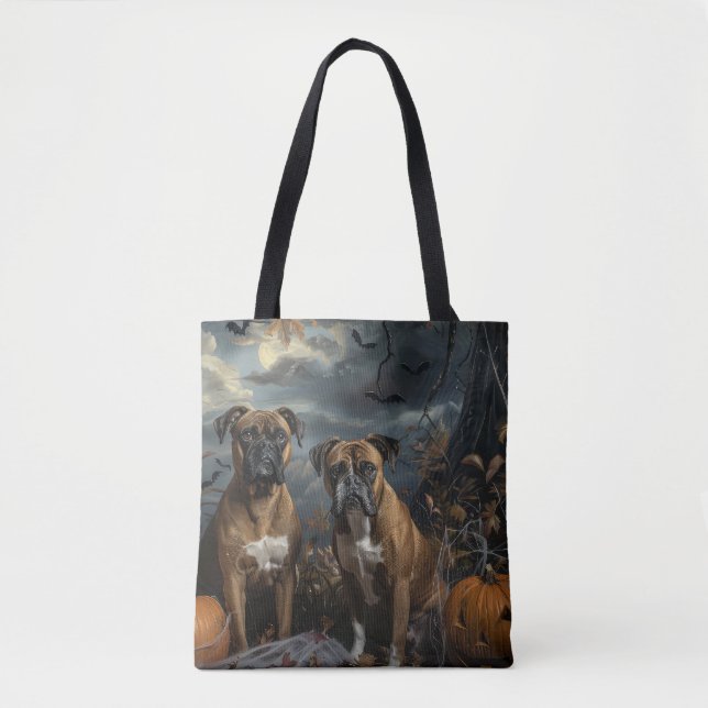 Tote Bag Boxer Halloween Night Doggy Délice (Devant)