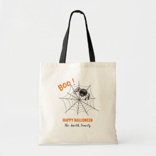Tote Bag Boy Spider Web Black Personnalisé Halloween Nom de