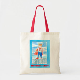 Tote Bag Boy Superhero Nom personnalisé
