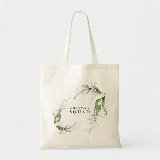 Tote Bag Branche Botanique Eucalyptus Moderne Verdure Feuil (Devant)