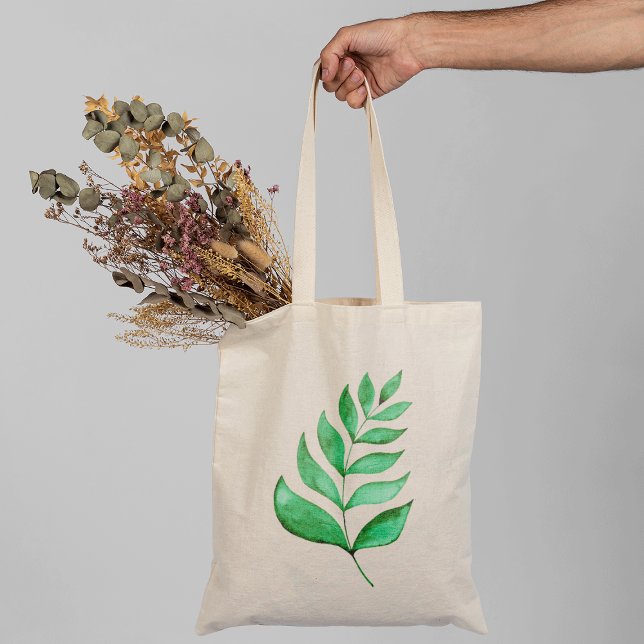 Tote Bag Branches d'aquarelle simples - vert (Créateur téléchargé)