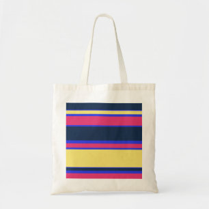 Tote Bag Brayures rose, jaune et bleue