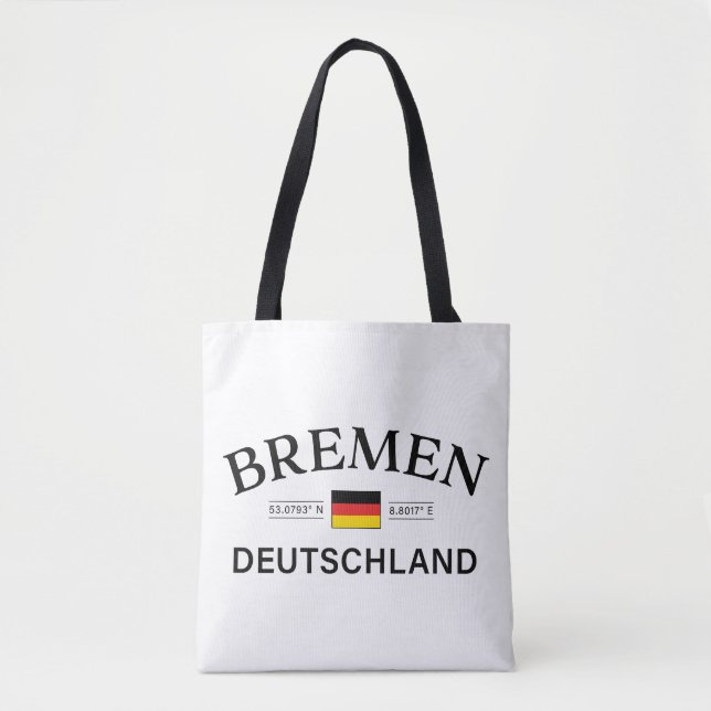 Tote Bag Bremen Deutschland coordonne allemand (Devant)