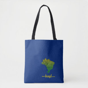 Tote Bag Brésil Grunge Carte du Brésil