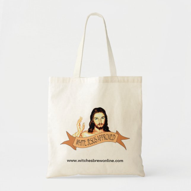 Tote Bag Brew Jésus blanc Fourre-tout approuvé de sorcières (Devant)