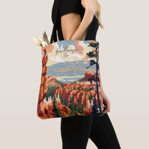 Tote Bag Brice Canyon Utah Art Vintage Illustration de voya