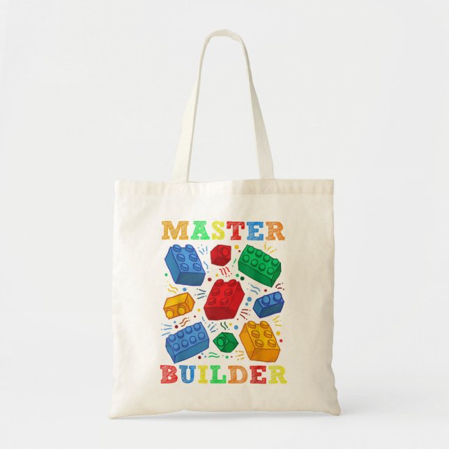 Tote Bag Brick Builder Funny Blocks Master Builder (Devant)