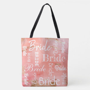 Tote Bag Bride Gold Melon Script Mariage moderne