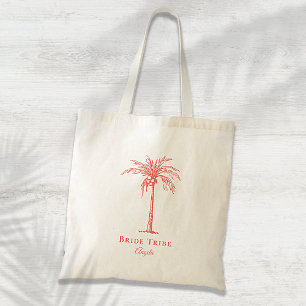Tote Bag Bride Tribe Palmier Corail Personnalisé