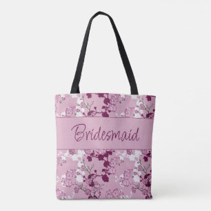 Tote Bag Bridesmaid Cadeau Élégant Rose Cherry Blossoms