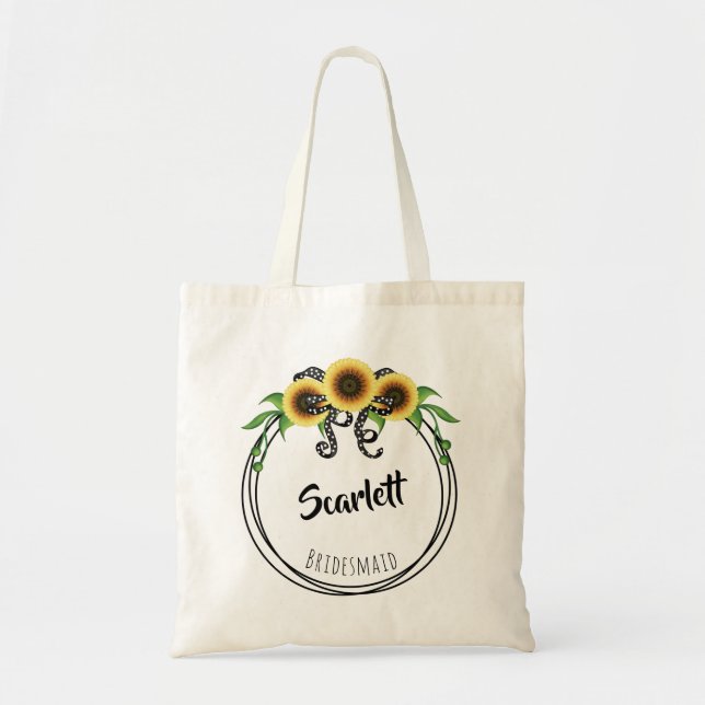 Tote Bag Bridesmaid de la couronne de tournesol (Devant)
