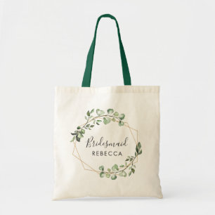 Tote Bag Bridesmaid Gift Greenery Eucalyptus géométrique