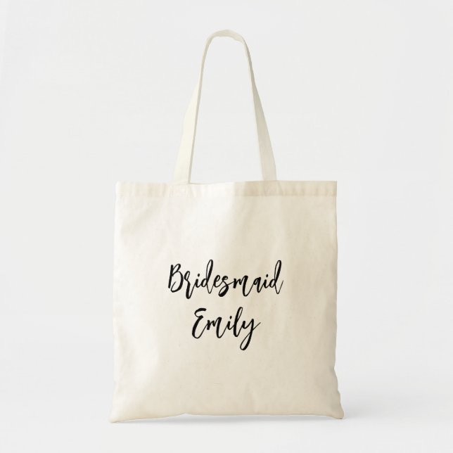 Tote Bag Bridesmaid Personnalisé Élégant Moderne (Devant)