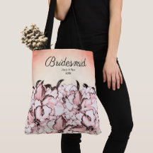 Bridesmaid Pink Vintage Floral avec mariée Date