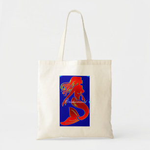 Tote Bag bridesmaid red mermaid
