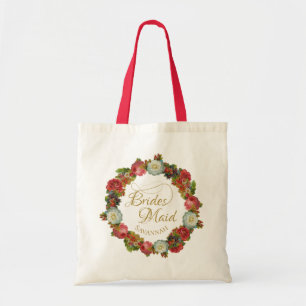 Tote Bag Bridesmaid Vintage Boho Fall Floral Mariage