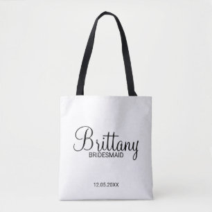 Tote Bag Bridesmaitres personnalisées en noir et blanc mode