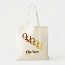 Tote Bag - Briefe und Name in Braun